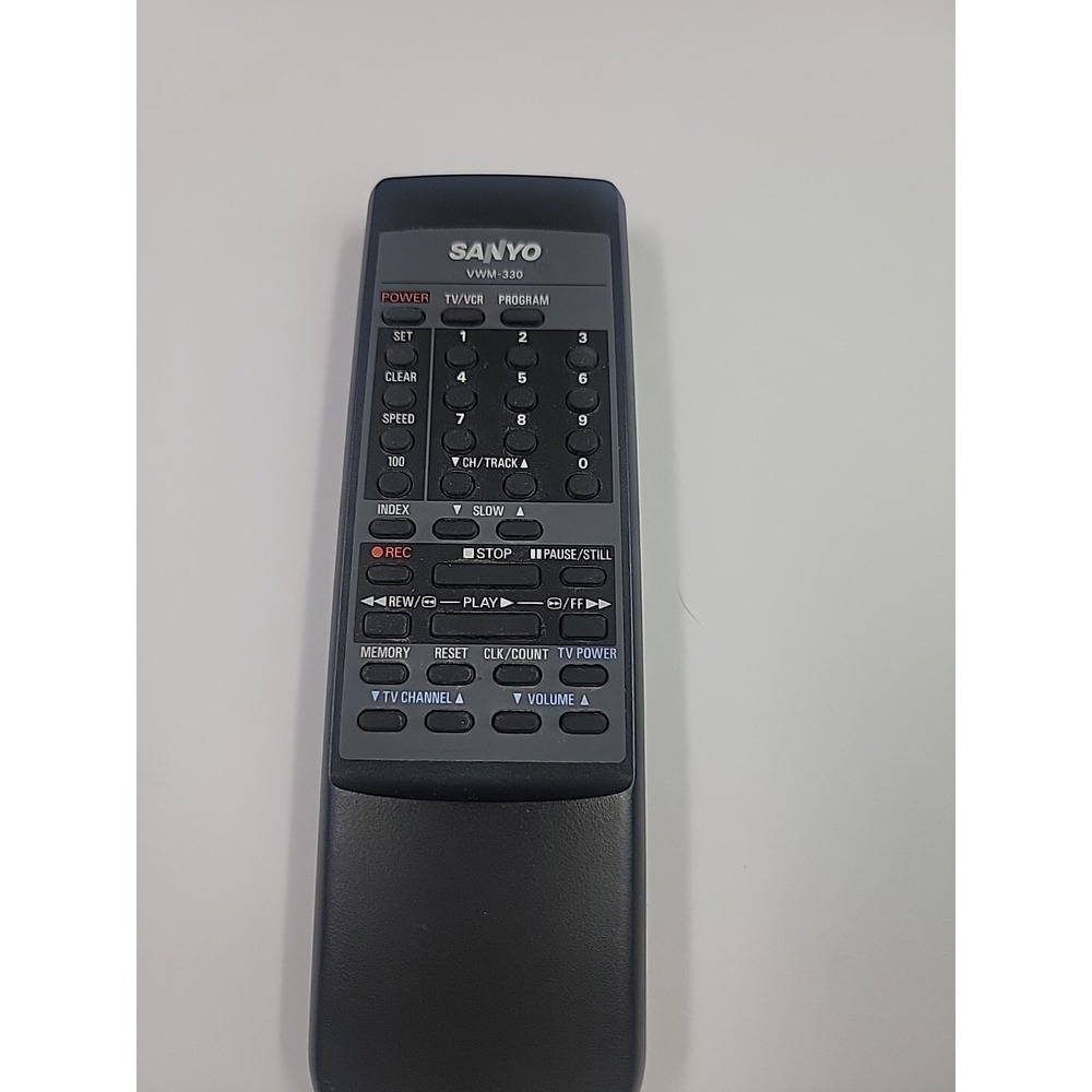 Sanyo VCR Remote Control VWM-330 Black Tested Genuine Factory Original